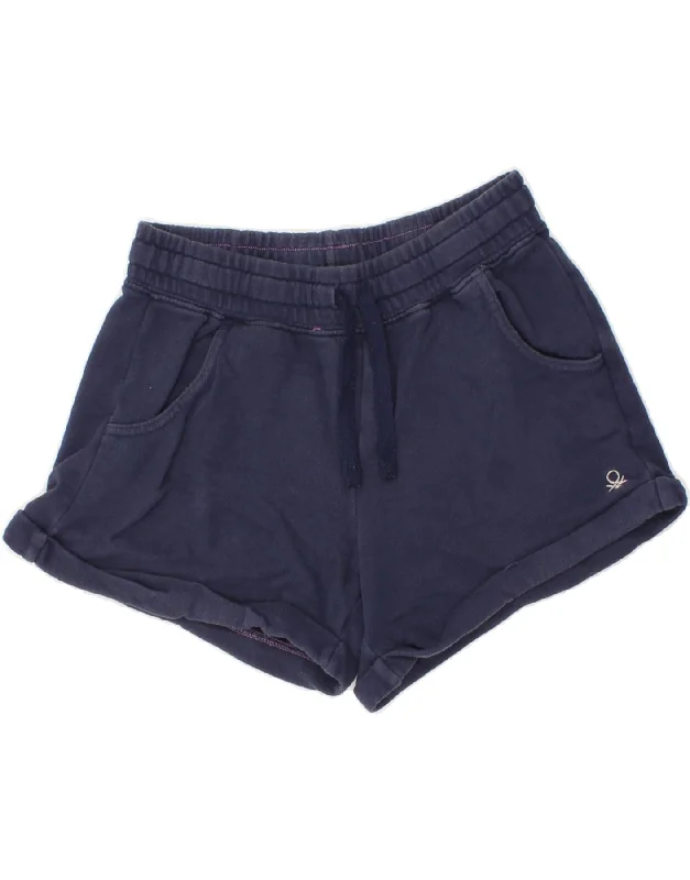 BENETTON Girls Sport Shorts 9-10 Years W24 Navy Blue