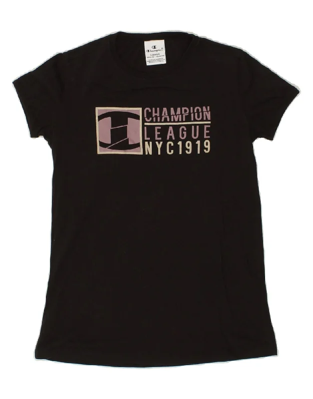 Men's Shirts with Roll-Up SleevesCHAMPION Boys Graphic T-Shirt Top 11-12 Years Large  Black Cotton