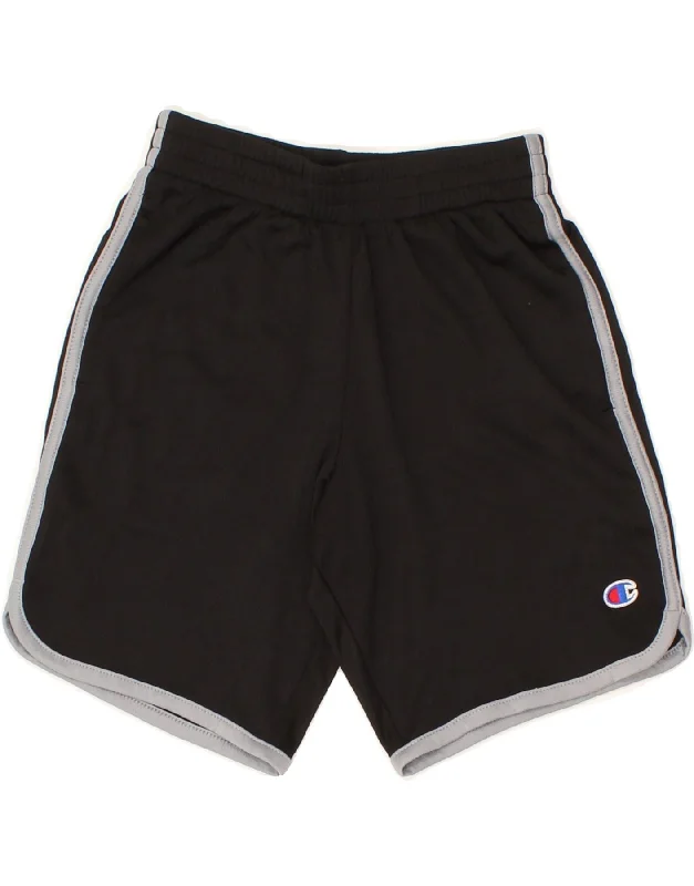 CHAMPION Boys Sport Shorts 7-8 Years Small Black Polyester