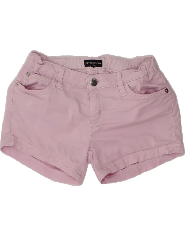 EMPORIO ARMANI Girls Casual Shorts 9-10 Years W24 Pink Cotton