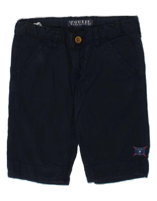 GUESS Boys Cargo Shorts 9-10 Years W26  Navy Blue Cotton