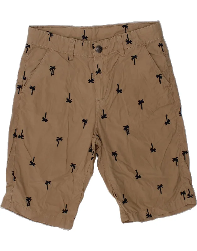 GUESS Boys Graphic Chino Shorts 11-12 Years W26 Brown Spotted Cotton