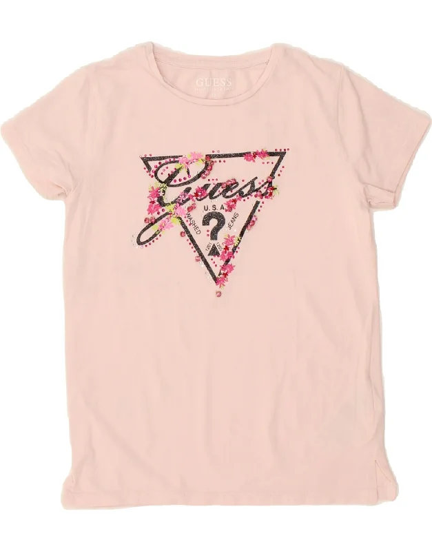 Classic Men's Button-Up ShirtsGUESS Girls Graphic T-Shirt Top 11-12 Years Pink Cotton