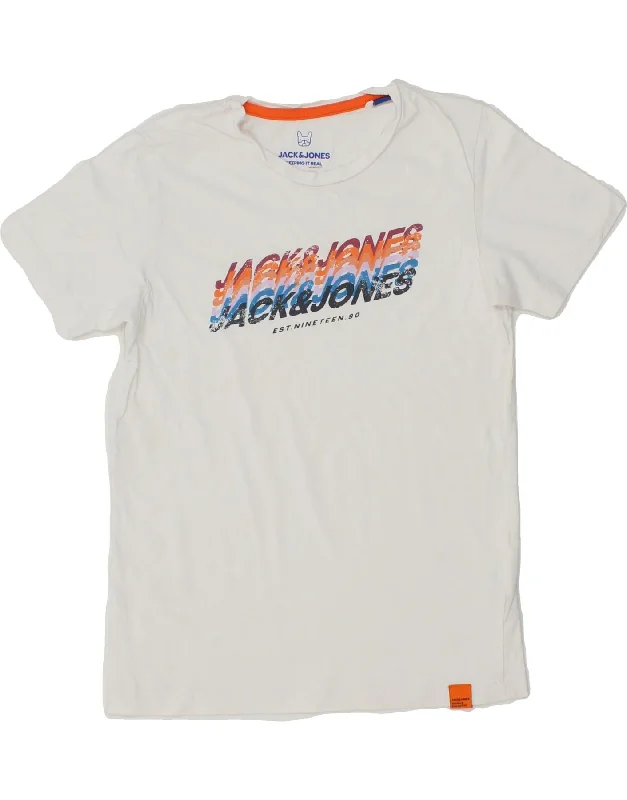 Men's Shirts with Double-Breasted DesignsJACK & JONES Boys Graphic T-Shirt Top 9-10 Years White Cotton