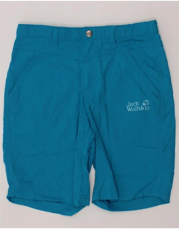 JACK WOLFSKIN Boys Chino Shorts 9-10 Years W24 Blue Polyamide