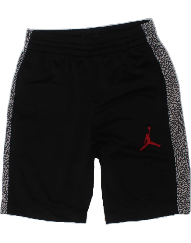 JORDAN Boys Graphic Sport Shorts 10-11 Years Medium Black Colourblock