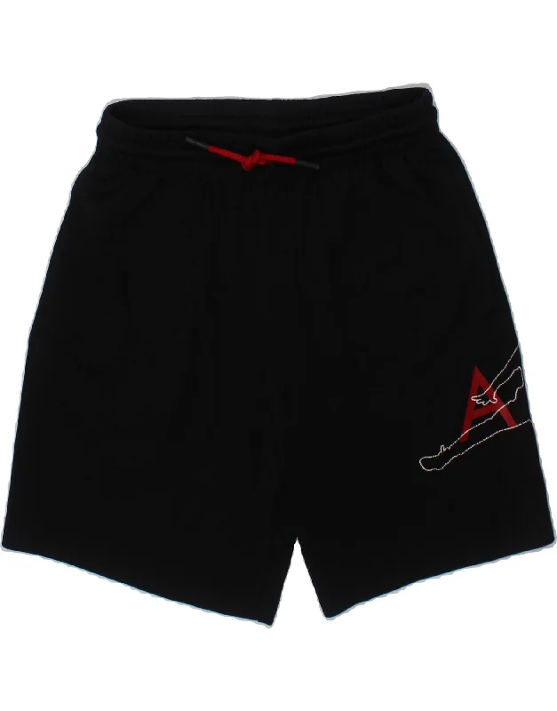 JORDAN Boys Graphic Sport Shorts 10-11 Years Medium Black Polyester