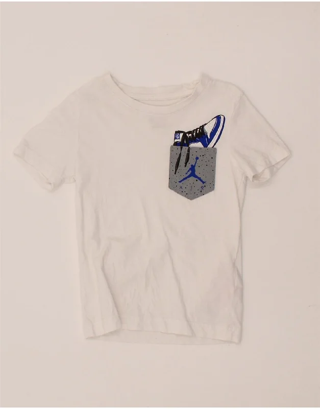 Men's Shirts with Patchwork PatternsJORDAN Boys Graphic T-Shirt Top 4-5 Years Small White Cotton