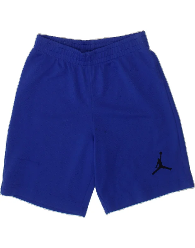 JORDAN Boys Sport Shorts 6-7 Years Large Blue Polyester