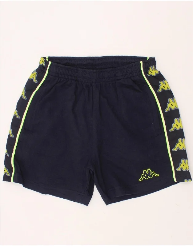 KAPPA Boys Graphic Sport Shorts 9-10 Years XL Navy Blue Cotton