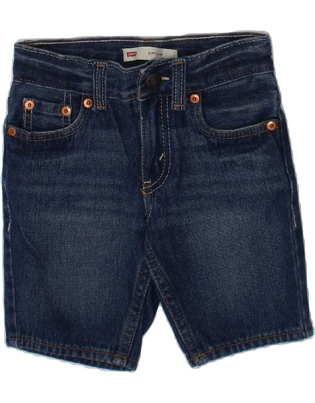 LEVI'S Boys 511 Slim Denim Shorts 3-4 Years W20  Navy Blue Cotton