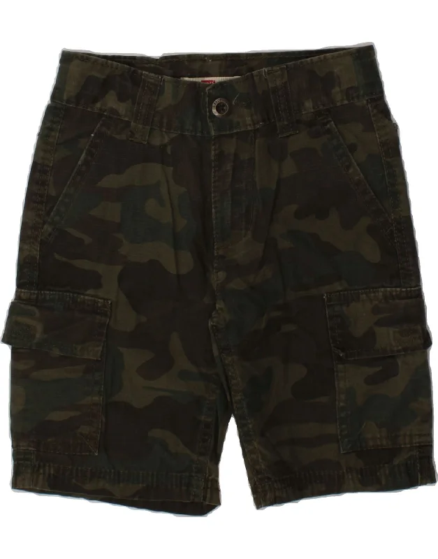 LEVI'S Boys Cargo Shorts 3-4 Years W20 Green Camouflage Cotton