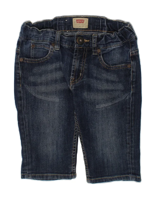 LEVI'S Boys Denim Bermuda Shorts 7-8 Years W24  Navy Blue Cotton