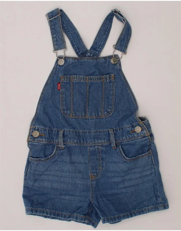 LEVI'S Boys Dungarees Denim Shorts 5-6 Years XS W24 Blue Cotton