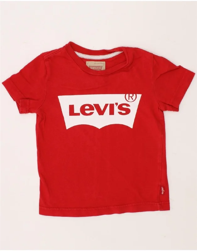 Men's Shirts for HikingLEVI'S Boys Graphic T-Shirt Top 2-3 Years Red Cotton