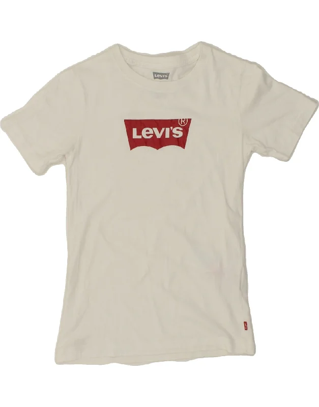 Men's Shirts with Hook-and-Loop ClosuresLEVI'S Boys Graphic T-Shirt Top 9-10 Years White Cotton