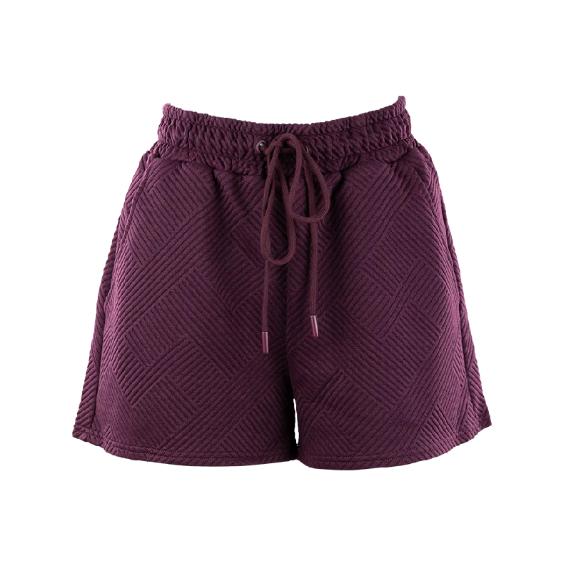 Maroon Textured Soft Shorts