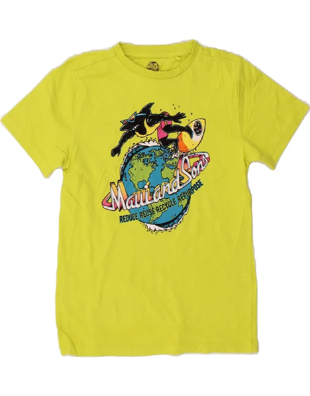 Men's Shirts with Graphic PrintsMAUI AND SONS Boys Graphic T-Shirt Top 10-11 Years Yellow Cotton