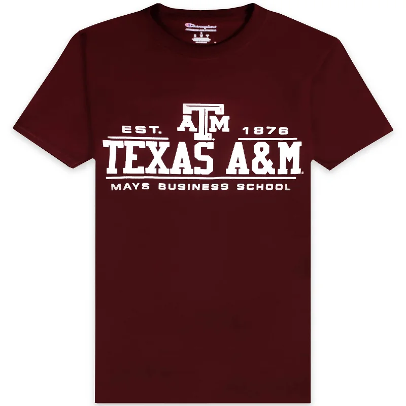 Men's Shirts with Cowl NecksTexas A&M Champion Mays Business School T-Shirt