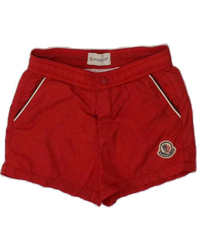 MONCLER Boys Swimming Shorts 2-3 Years Red Polyamide