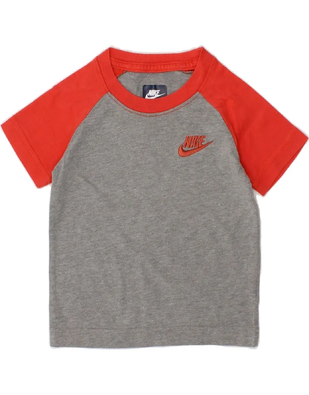 Men's Shirts with Drawstring WaistbandsNIKE Baby Boys T-Shirt Top 18-24 Months Grey Colourblock