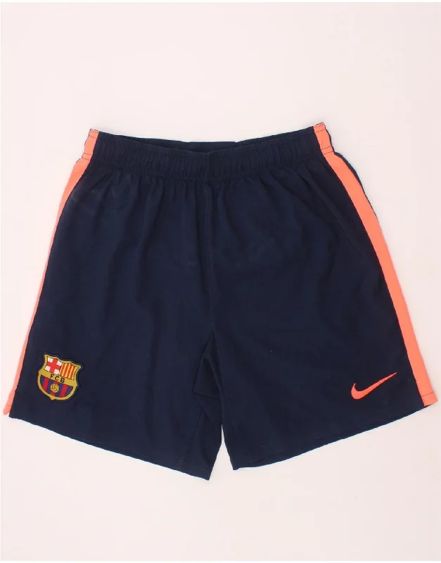 NIKE Boys Barcelona Sport Shorts 10-11 Years Medium Navy Blue Colourblock