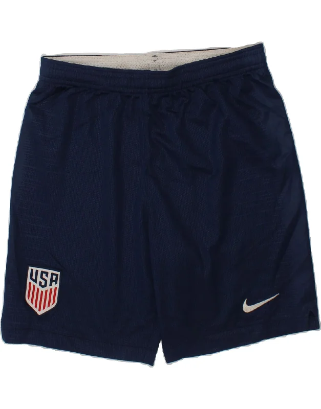 NIKE Boys Dri Fit Graphic Sport Shorts 10-11 Years Medium Navy Blue