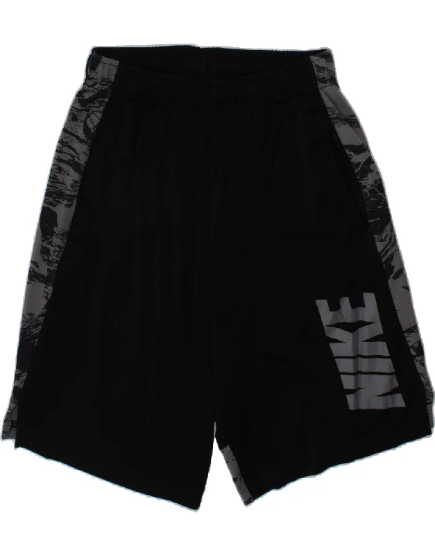 NIKE Boys Dri Fit Graphic Sport Shorts 11-12 Years Large  Black