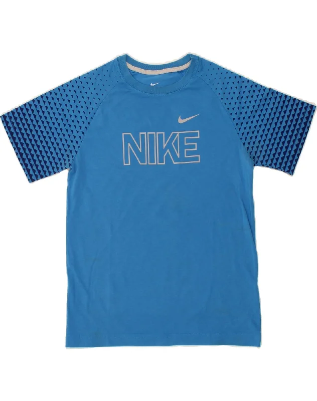 Men's Shirts with Graphic SleevesNIKE Boys Dri Fit Graphic T-Shirt Top 12-13 Years Large Blue