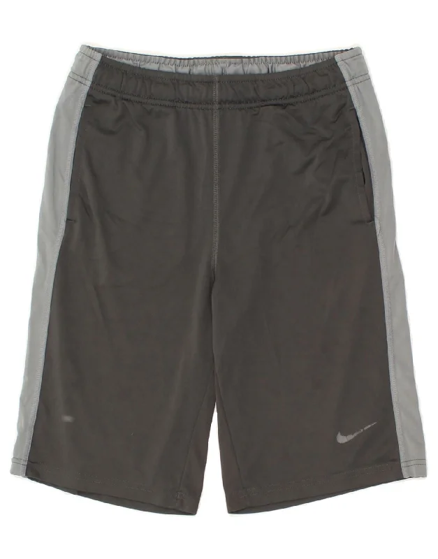 NIKE Boys Dri Fit Sport Shorts 10-11 Years Medium Grey Colourblock