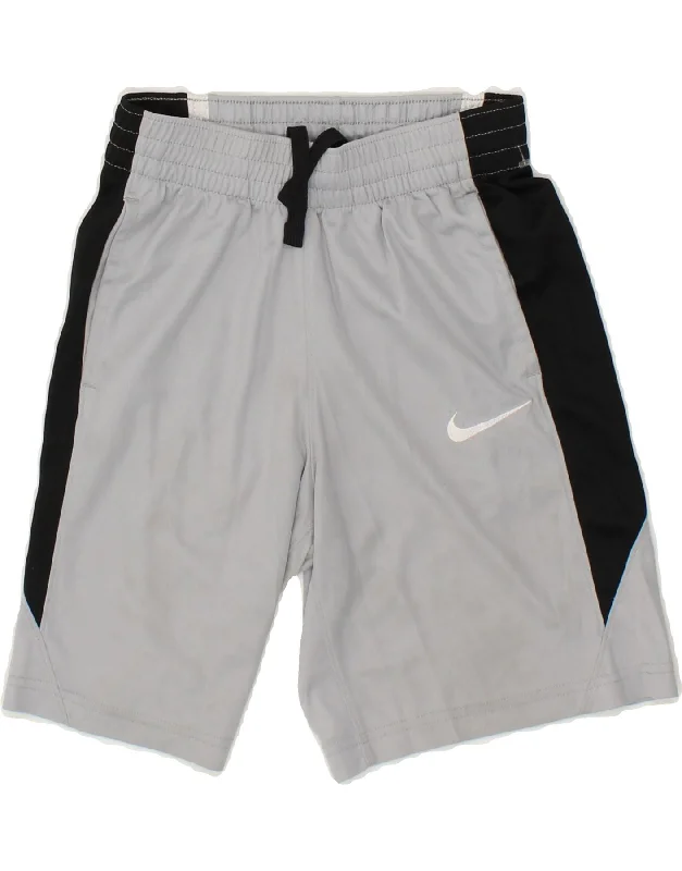 NIKE Boys Dri Fit Sport Shorts 10-11 Years Medium Grey Colourblock