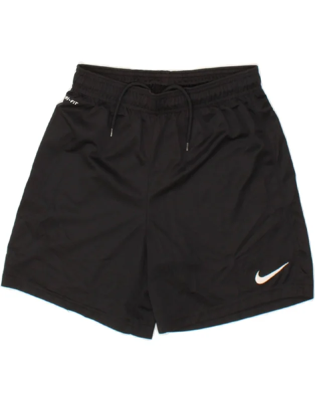 NIKE Boys Dri Fit Sport Shorts 12-13 Years Large Black Polyester