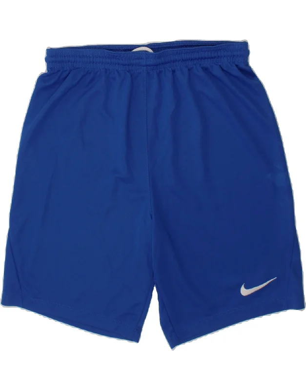 NIKE Boys Dri Fit Sport Shorts 12-13 Years Large Blue Polyester