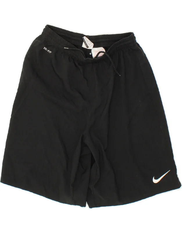 NIKE Boys Dri Fit Sport Shorts 13-14 Years XL Black Polyester