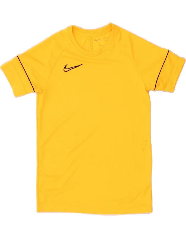 Men's Shirts with Raw-Edge HemlinesNIKE Boys Dri Fit T-Shirt Top 10-11 Years Medium Yellow