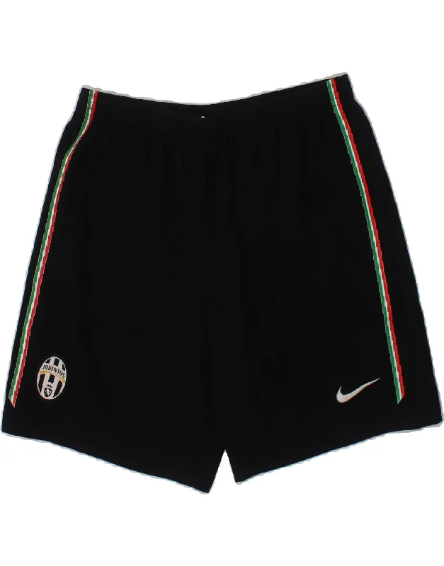 NIKE Boys Juventus Sport Shorts 7-8 Years XL Black Polyester