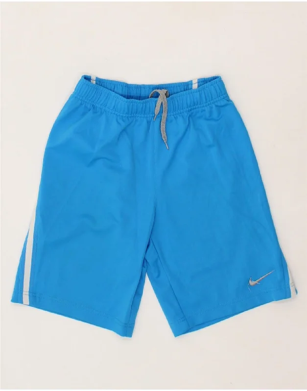 NIKE Boys Sport Shorts 8-9 Years Small Blue Polyester