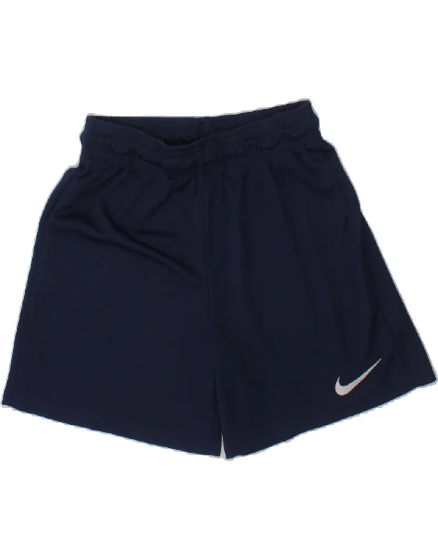 NIKE Boys Sport Shorts 8-9 Years Small Navy Blue Polyester