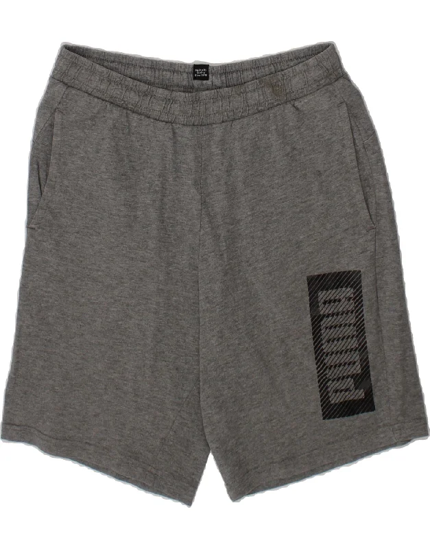 PUMA Boys Graphic Sport Shorts 11-12 Years  Grey Flecked Cotton