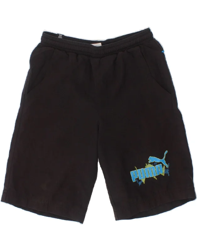 PUMA Boys Graphic Sport Shorts 5-6 Years Black Polyester