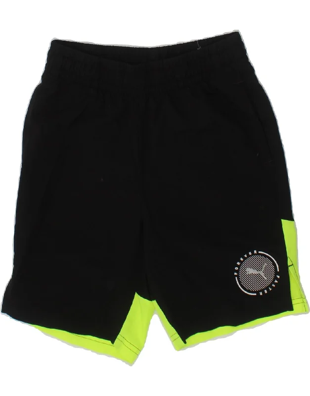 PUMA Boys Graphic Sport Shorts 7-8 Years  Black Colourblock