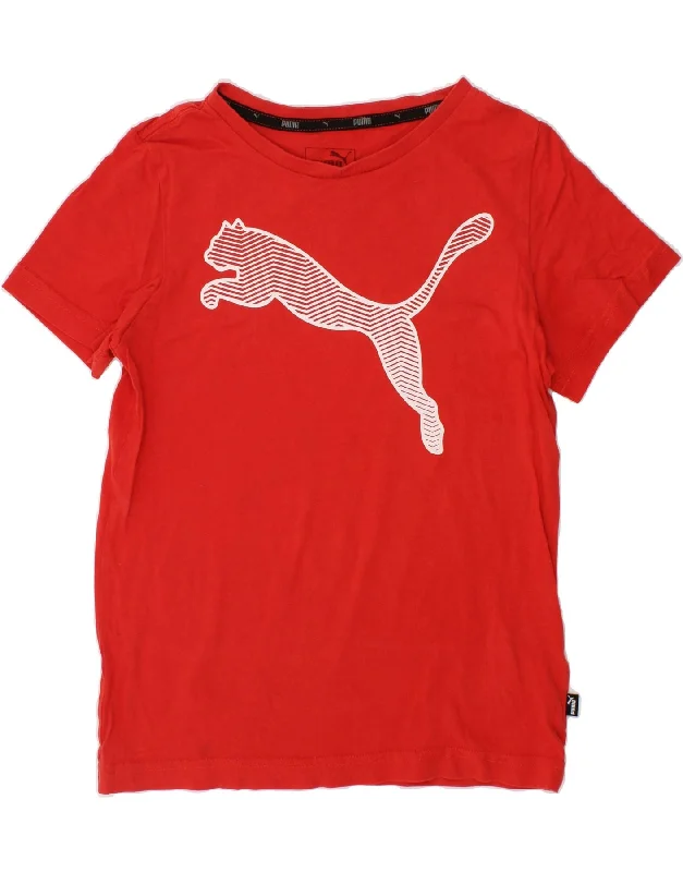 Men's Shirts for FishingPUMA Boys Graphic T-Shirt Top 9-10 Years Medium Red Cotton