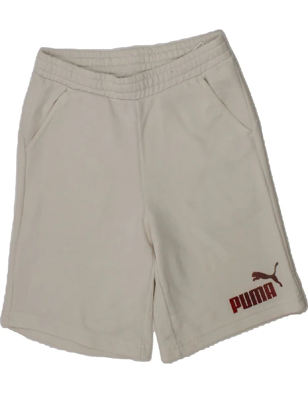 PUMA Boys Sport Shorts 7-8 Years XS White Cotton