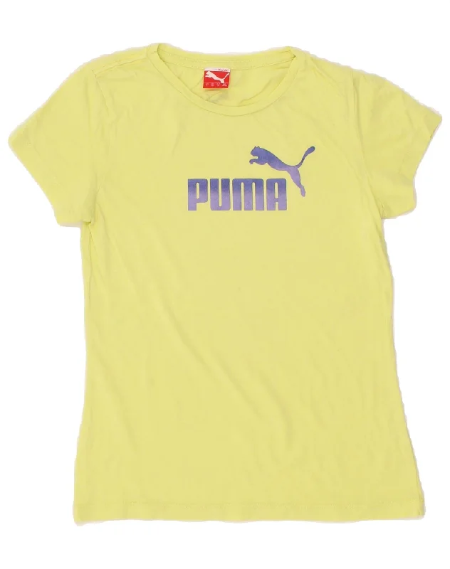 Men's Shirts with Embellished CollarsPUMA Girls Graphic T-Shirt Top 11-12 Years Yellow