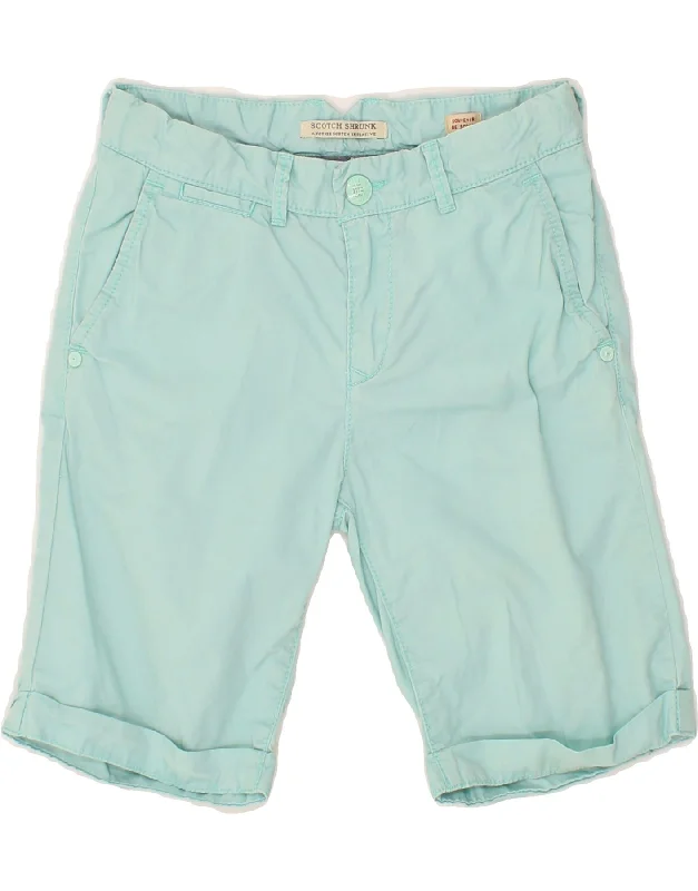 SCOTCH SHRUNK Girls Chino Shorts 7-8 Years W22  Turquoise Cotton