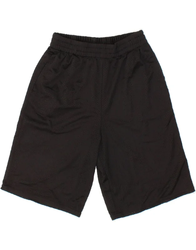 STARTER Boys Bermuda Sport Shorts 10-11 Years Large Black Polyester