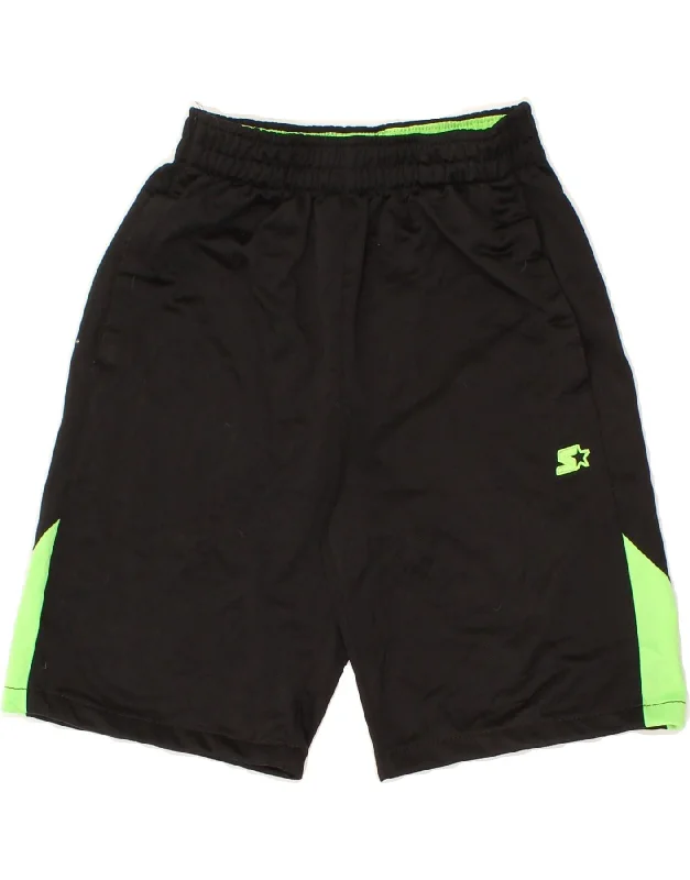 STARTER Boys Sport Shorts 7-8 Years Medium Black Colourblock