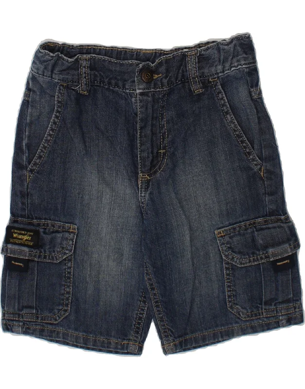 WRANGLER Boys Cargo Denim Shorts 3-4 Years Blue