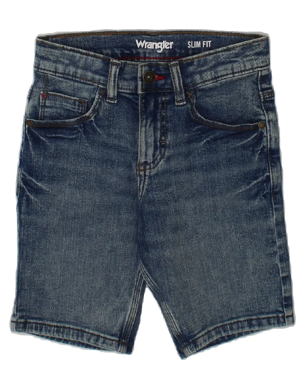 WRANGLER Boys Slim Fit Denim Shorts 7-8 Years W24  Blue Cotton